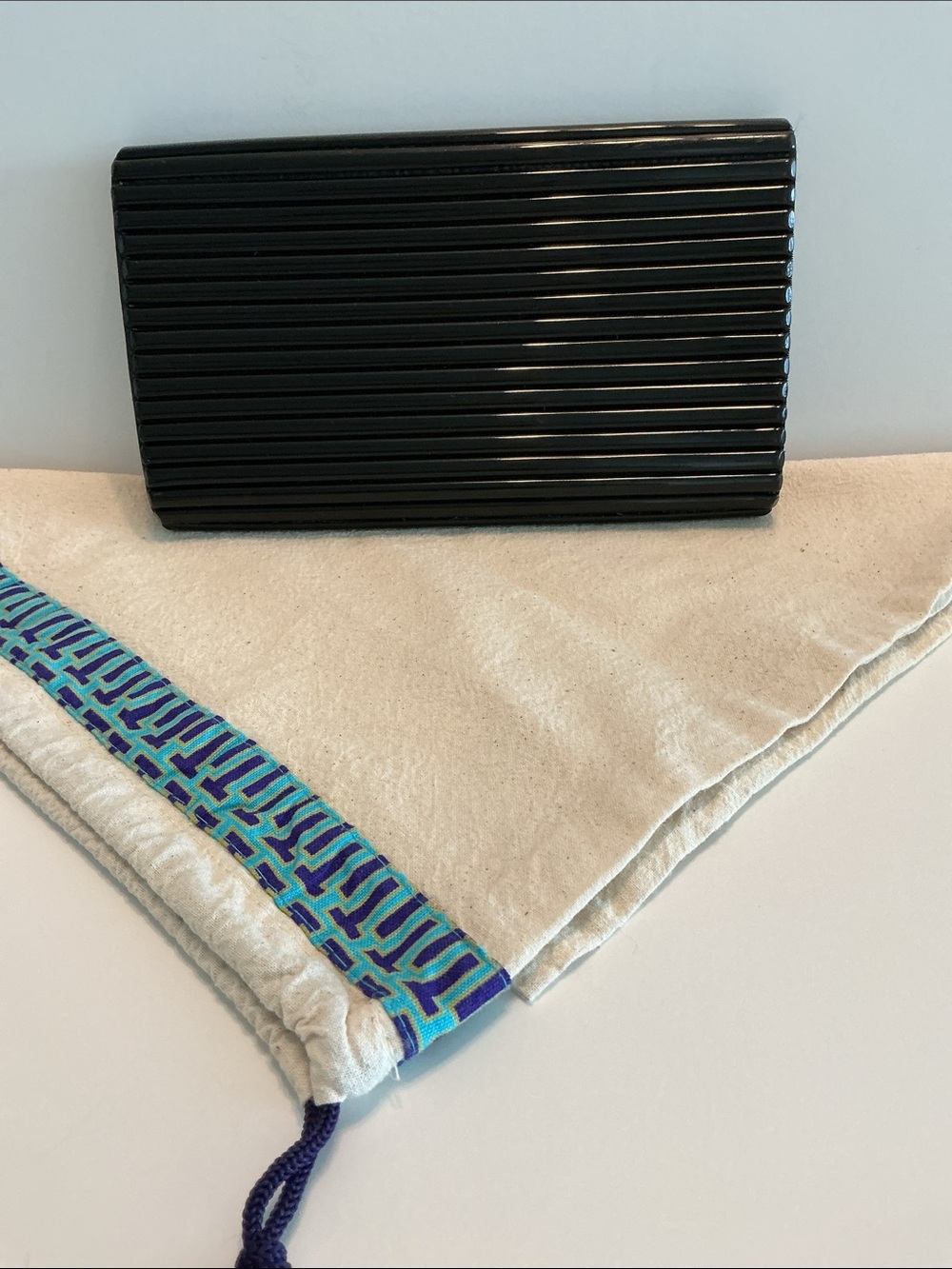 Tory Burch Black Ribbed Clutch - Picture 4 of 5